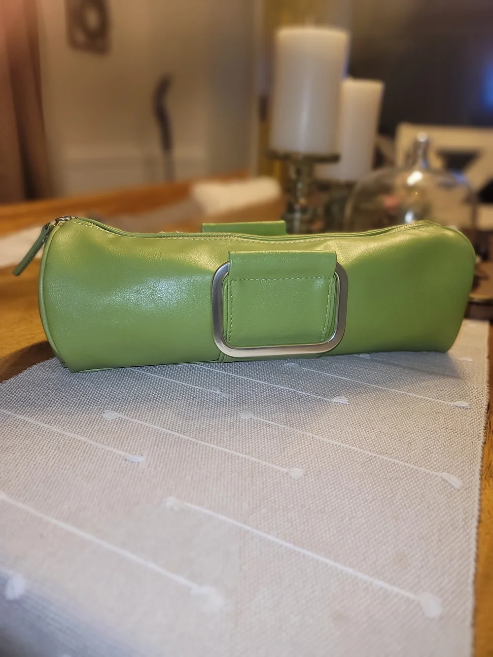 Vintage ALDO Lime Green Barrel Clutch Bag